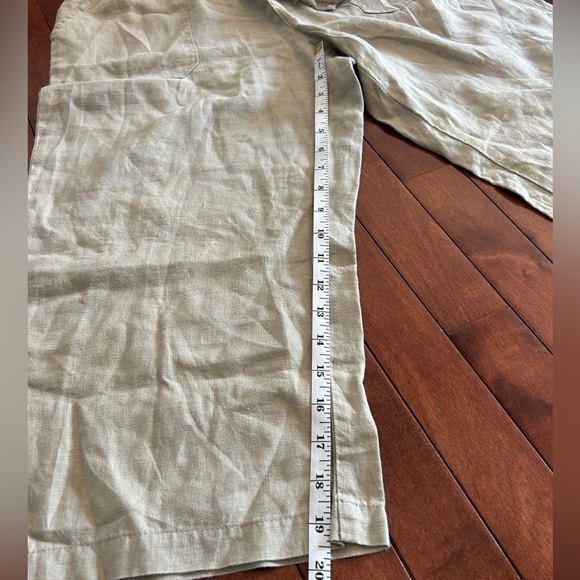 Merona Khaki Linen Drawstring Capri Pants Size Medium - Picture 5 of 6